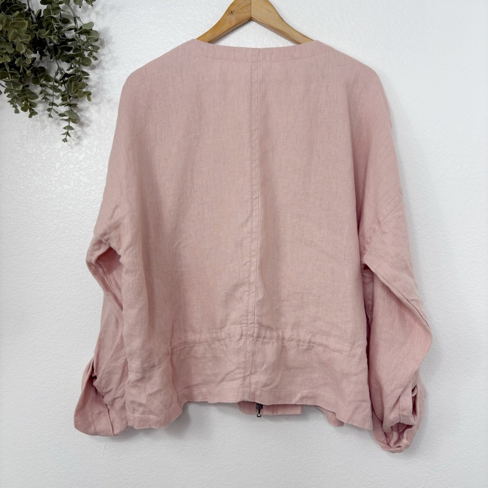 Eileen Fisher Pink Linen Women's Jacket - Picture 6 of 7
